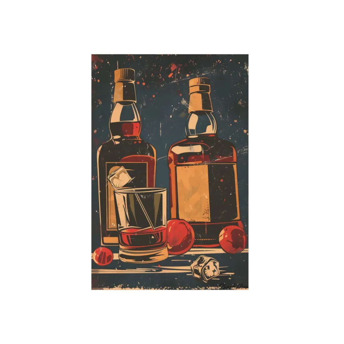 Classic Vintage Cocktail: Old-Fashioned Glass - Metal Poster