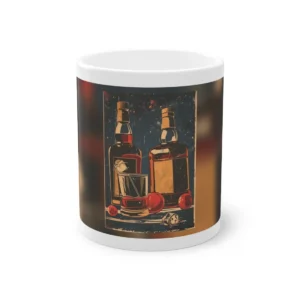 Whiskey Bottles and Glass Mug