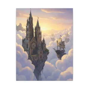 Floating Cathedral Island Above Clouds Canvas Print