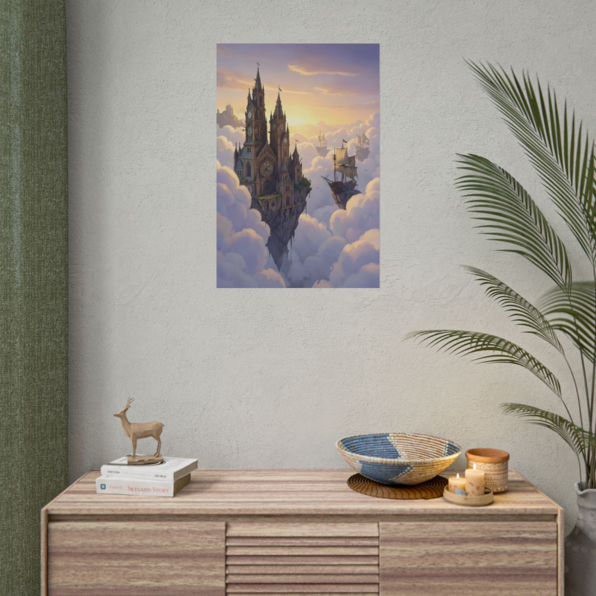 Clockwork Castles Above the Cloud Sea - Poster