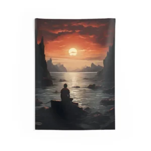 Sunset Contemplation Wall Tapestry