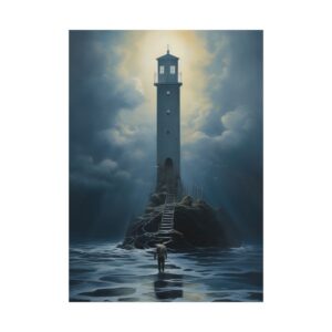 Lighthouse in Storm Poster