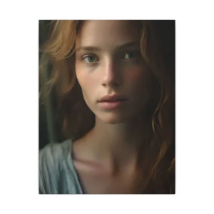 Woman Portrait with Freckles Canvas Print