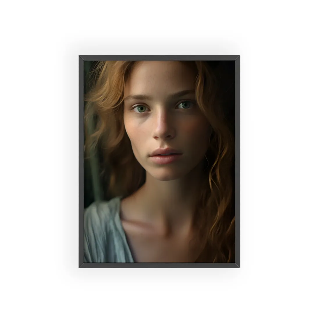 Close-Up Joy: Light Blue Eyes - Framed Poster