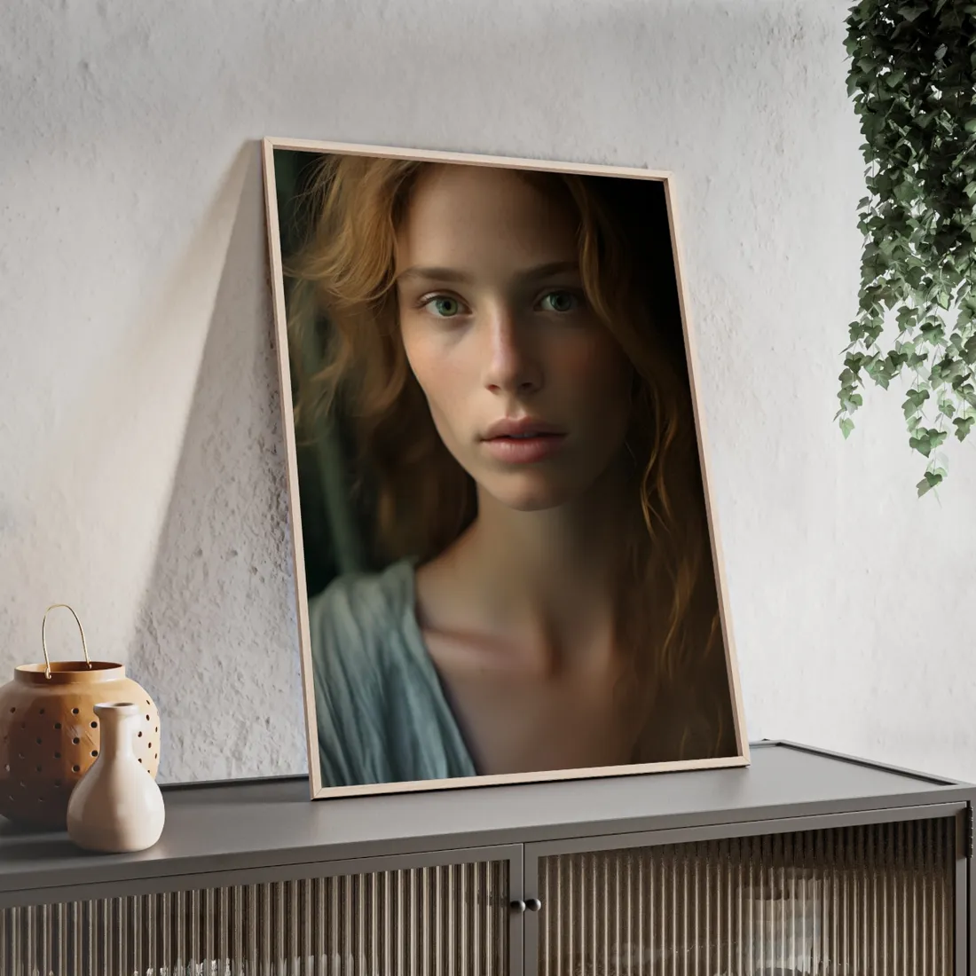 Close-Up Joy: Light Blue Eyes - Framed Poster