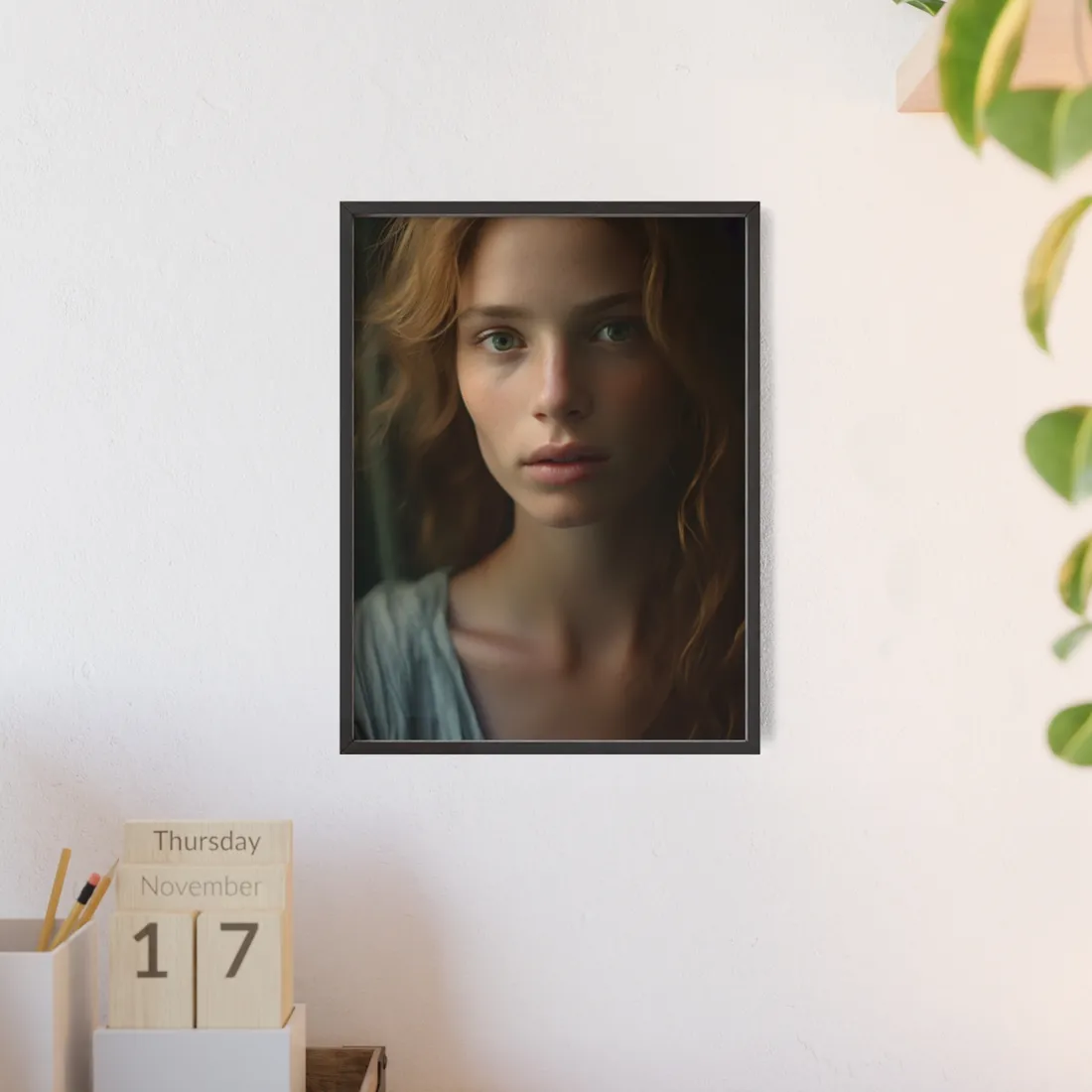 Close-Up Joy: Light Blue Eyes - Framed Poster