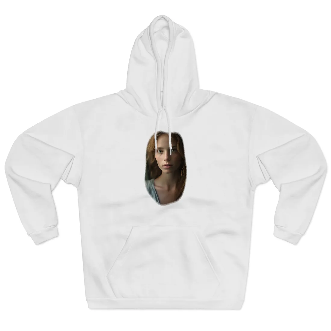 Close-Up Joy: Light Blue Eyes Hoodie - Hoodie (White)