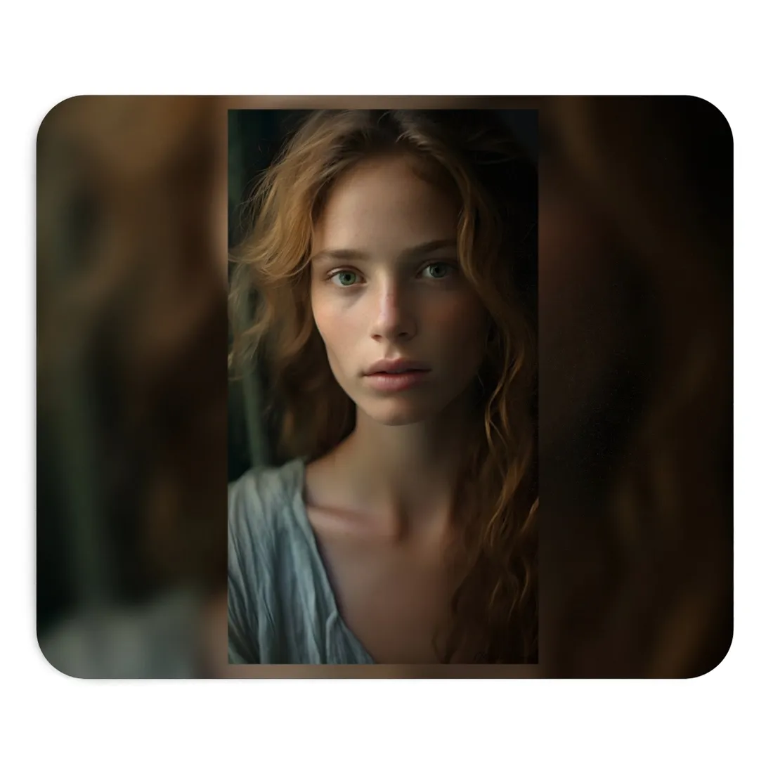 Close-Up Joy: Light Blue Eyes - Mouse Pad