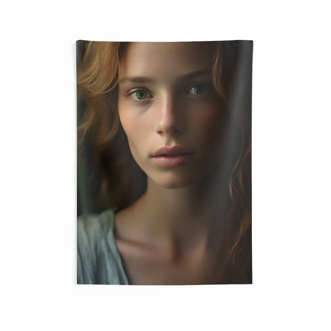 Close-Up Joy: Light Blue Eyes - Wall Tapestry