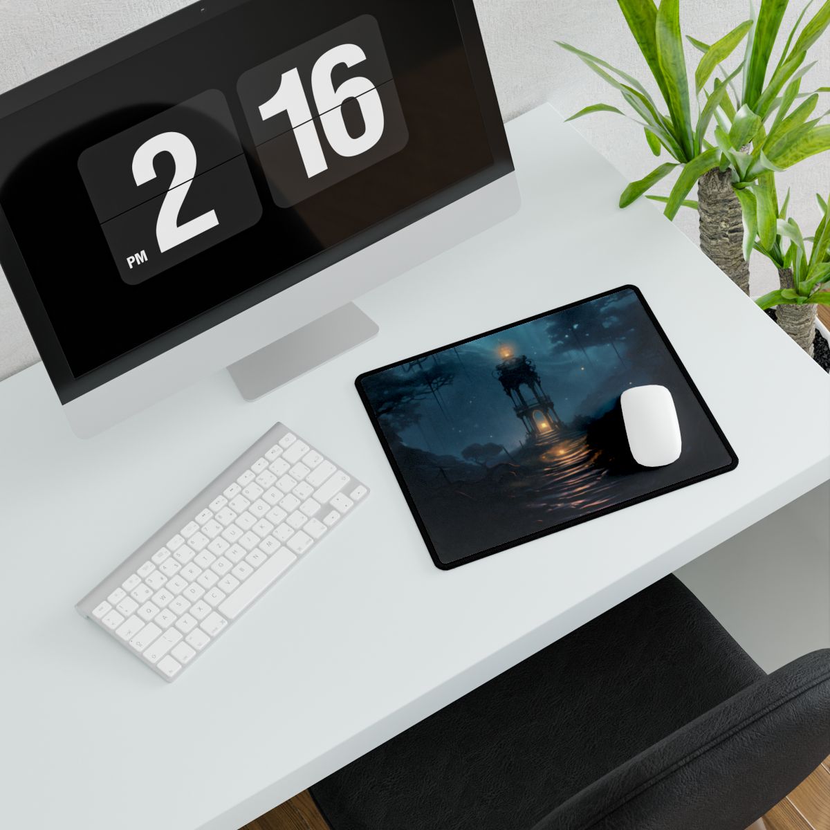 Close-Up Metallic Product: Smooth Cylindrical Device - Desk Mat