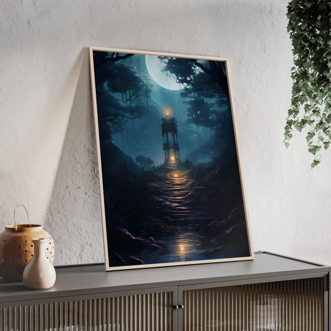 Close-Up Metallic Product: Smooth Cylindrical Device - Framed Poster