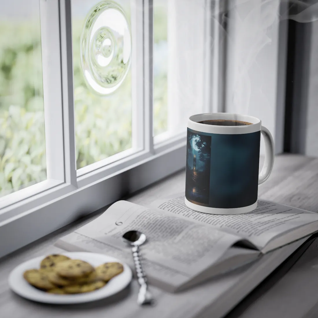 Close-Up Metallic Product: Smooth Cylindrical Device - Mug