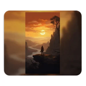 Cloaked Figure on Cliff Mouse Pad