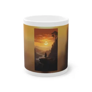 Cloaked Figure on Cliff Mug