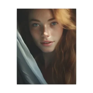 Freckled Woman with Auburn Hair Canvas Print