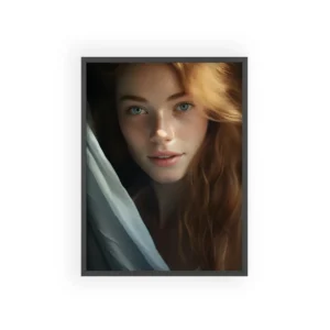 Freckled Woman with Auburn Hair Framed Poster
