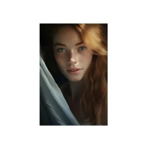 Freckled Woman with Auburn Hair Metal Poster