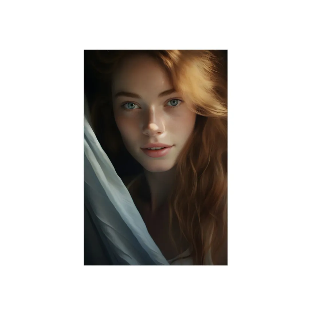 Close-Up Portrait: Bright Smile & Sharp Lips - Metal Poster