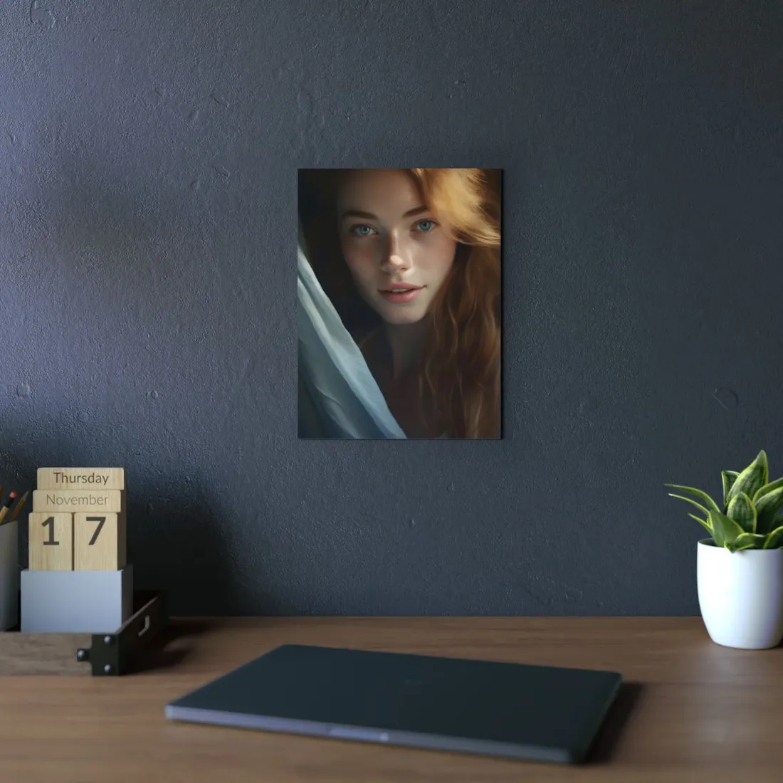 Close-Up Portrait: Bright Smile & Sharp Lips - Metal Poster