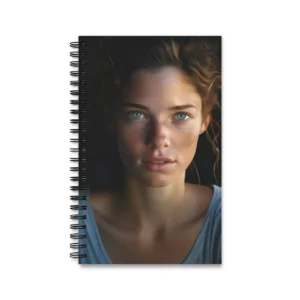 Woman with Curly Brown Hair Spiral Notebook