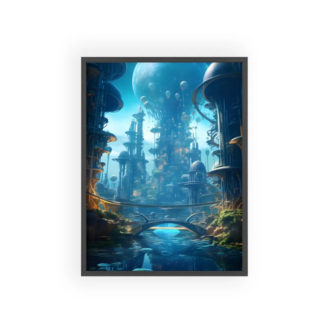 Close-Up Shot: Underwater City of the Future - Framed Poster