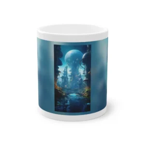Futuristic City with Planet Mug