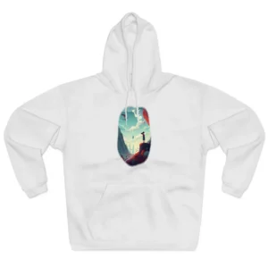 Girl on Cliff Overlooking Tower Hoodie