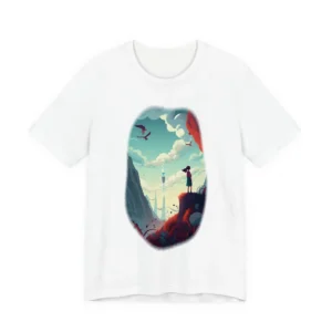 Girl on Cliff Overlooking Tower T-Shirt