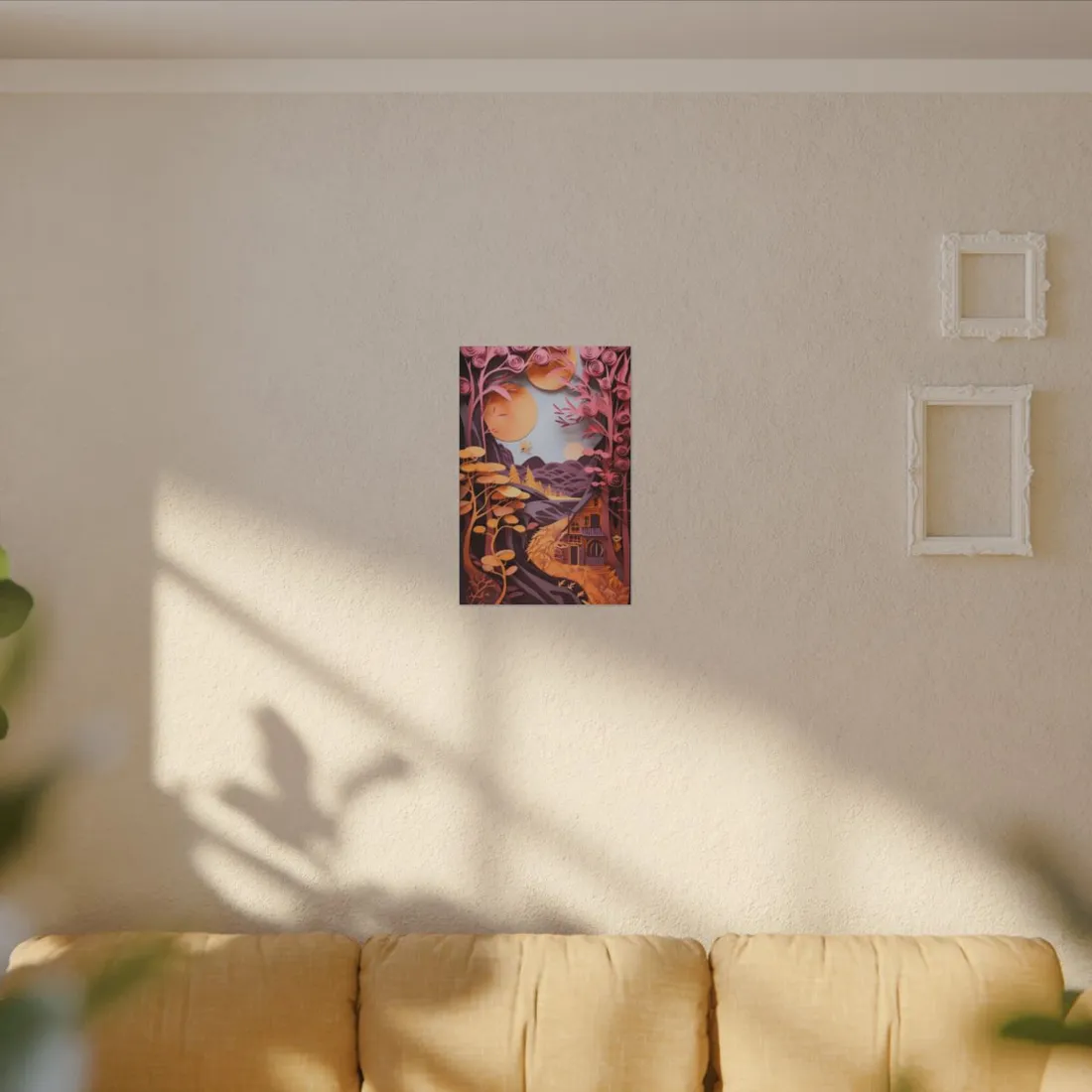 Colorful American Landscape: Paper Quilling Artwork in Full Bloom - Canvas