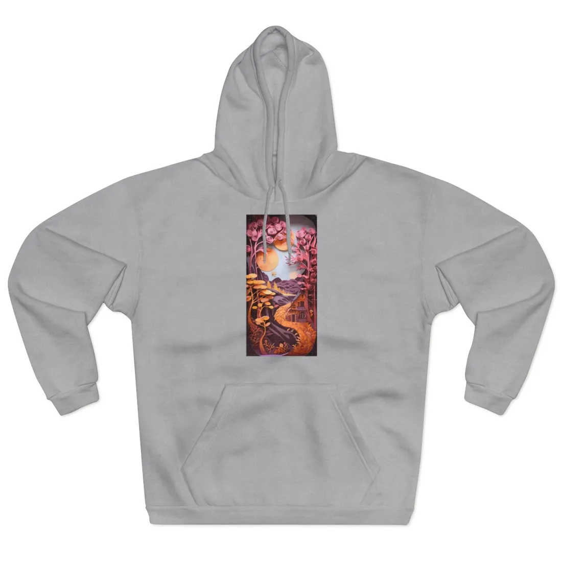 Colorful American Landscape: Paper Quilling Artwork in Full Bloom - Hoodie