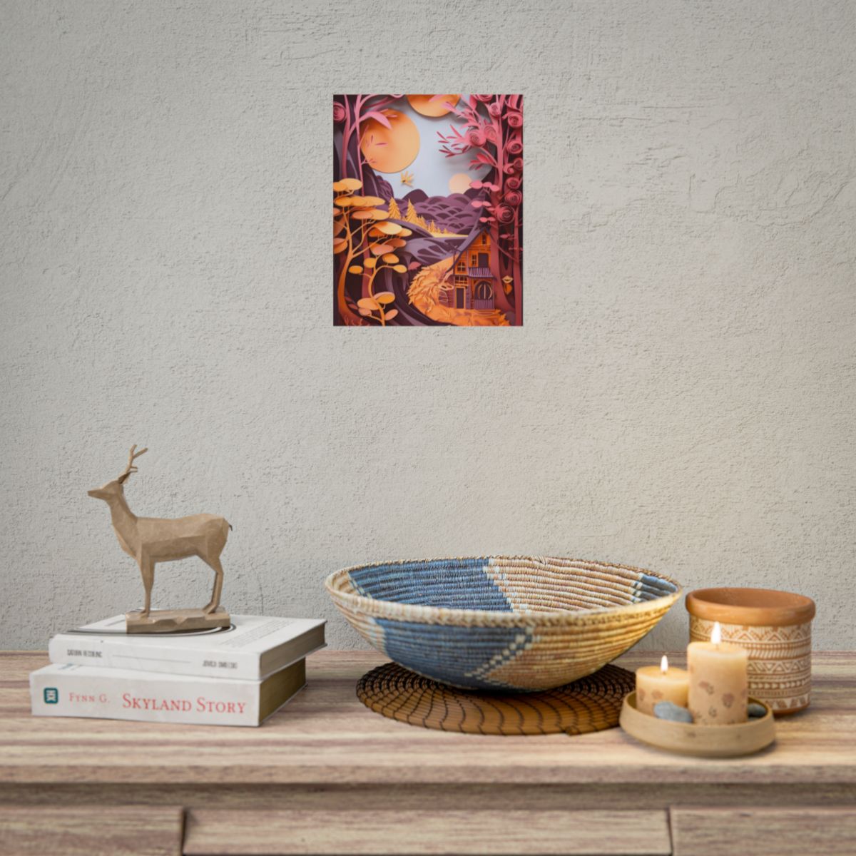 Colorful American Landscape: Paper Quilling Artwork in Full Bloom - Poster