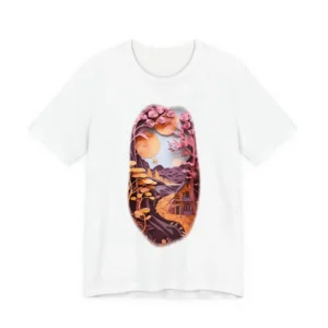 Paper Cut Pink Trees Sunset T-Shirt