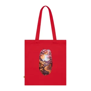 Paper Cut Pink Trees Sunset Tote Bag