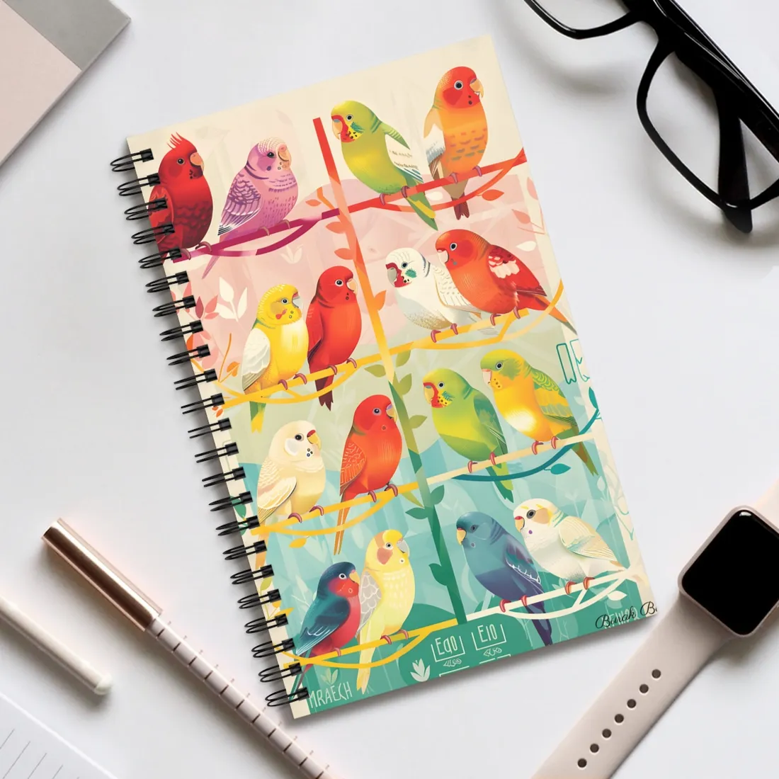 Colorful Data Pie Chart: 20B1 Batch Digital Art - Spiral Notebook