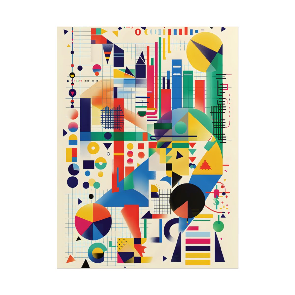 Colorful Educational Artwork: Statistical Illustration - Poster