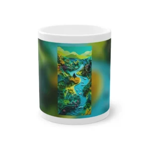 Paper Quilling River Landscape Mug