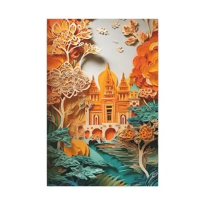 Golden Palace by River Canvas Print