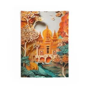 Golden Palace by River Wall Tapestry