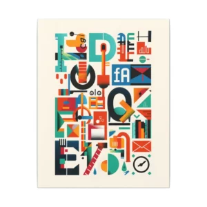Abstract Geometric Letterforms Canvas Print