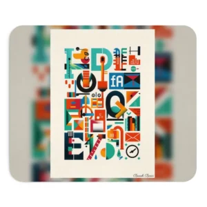 Abstract Geometric Letterforms Mouse Pad