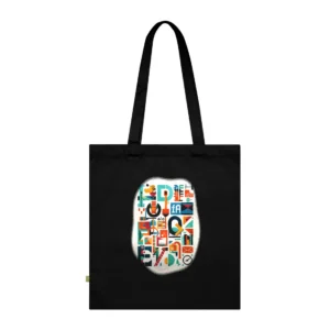 Abstract Geometric Letterforms Tote Bag