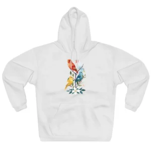 Parakeets on a Blossom Branch Hoodie