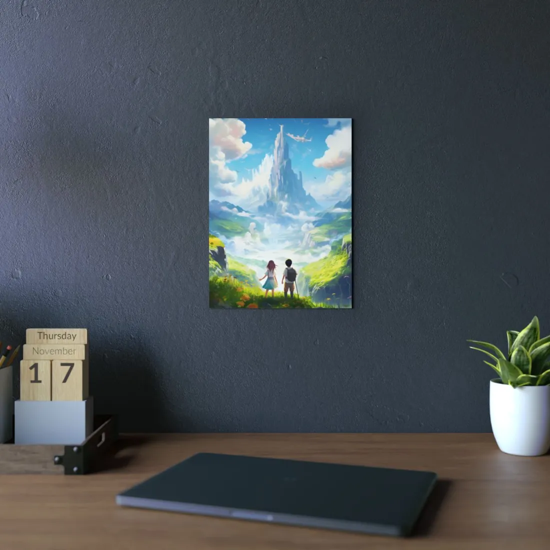 Colorful Meadow Friends: A Joyful Landscape Scene - Metal Poster