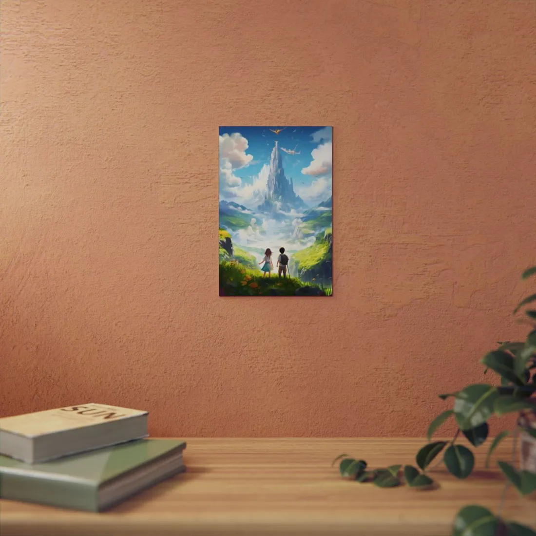 Colorful Meadow Friends: A Joyful Landscape Scene - Metal Poster