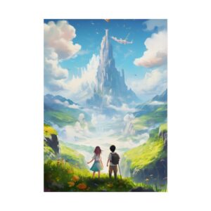 Children Overlooking Tall Spire Poster