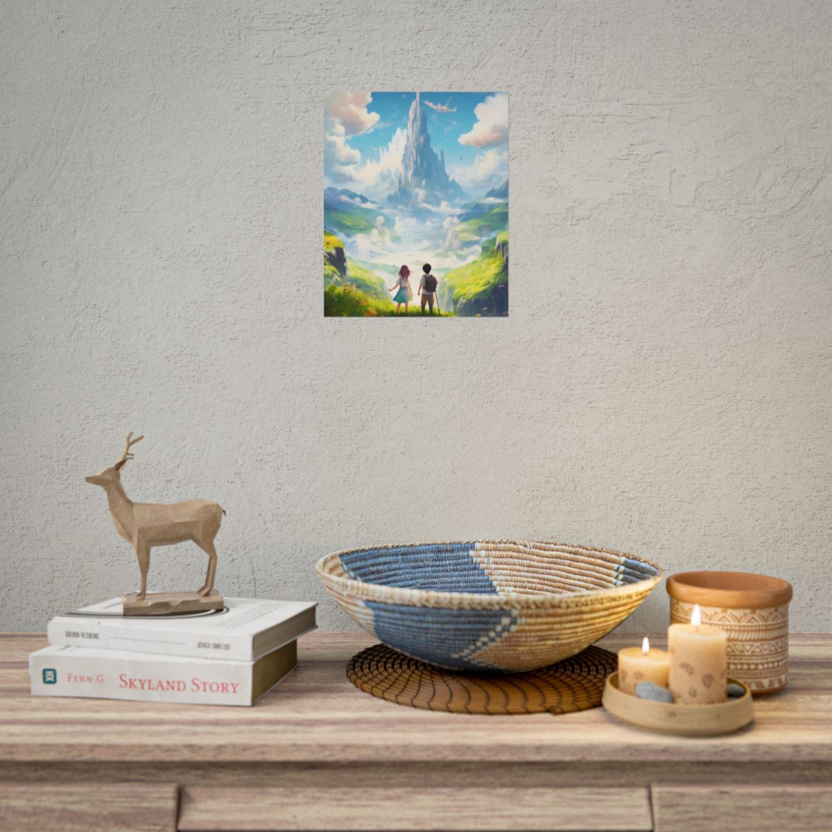 Colorful Meadow Friends: A Joyful Landscape Scene - Poster