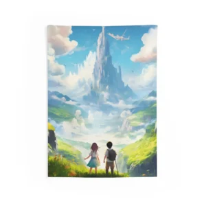 Children Overlooking Tall Spire Wall Tapestry