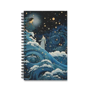 Woman Standing on Waves Spiral Notebook