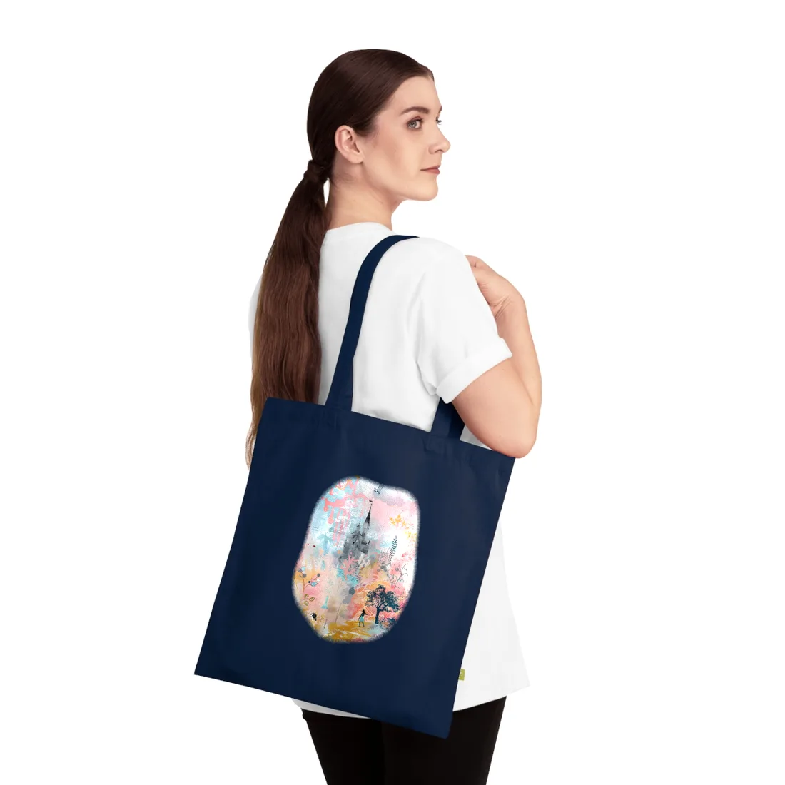 Colorful Pop Art Collage: Celebrating Everyday Life - Tote Bag (French Navy)