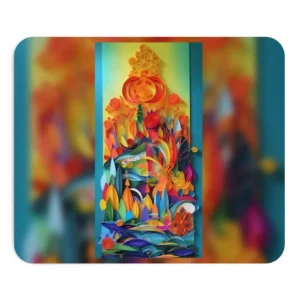 Layered Paper Flower Garden Mouse Pad